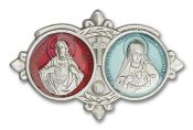 Silver Finish Jesus Heart Visor Clip