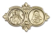 Gold Finish Jesus Mary Visor Clip