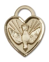 14kt Gold Confirmation Heart Medal
