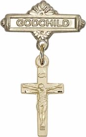 Crucifix Baby Badge