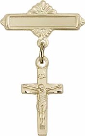 Crucifix Baby Badge