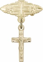 Crucifix Baby Badge