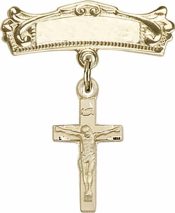 Crucifix Baby Badge