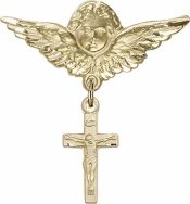 Crucifix Baby Badge