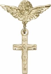 Crucifix Baby Badge