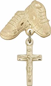 Crucifix Baby Badge