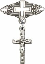 Crucifix Baby Badge
