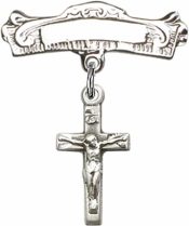 Crucifix Baby Badge