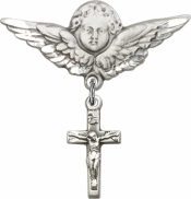 Crucifix Baby Badge