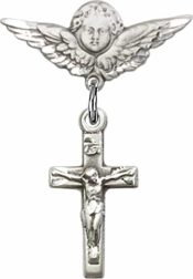 Crucifix Baby Badge