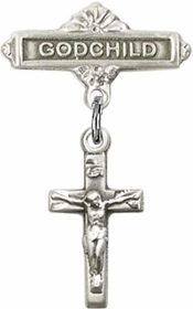 Crucifix Baby Badge