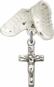 Crucifix Baby Badge