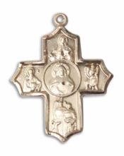 14kt Gold Sacred Heart 5-Way Medal