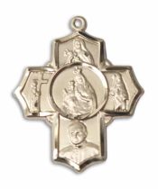 14kt Gold Carmelite 5-Way Medal