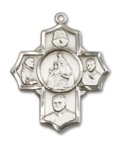 Sterling Silver Polish 5-Way Pendant on an 24-inch Sterling Silver Heavy Curb Chain