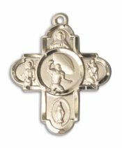 14kt Gold 5-Way Football Medal