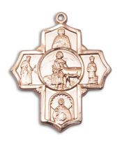 14kt Gold Filled 5-Way Special Needs Pendant on an 24-inch Gold Filled Heavy Curb Chain