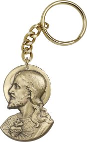 Gold Oxide Sacred Heart Keychain