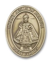 Gold Finish Infant of Prague Visor Clip