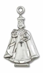 Sterling Silver Infant Figure Pendant on an 24-inch Sterling Silver Heavy Curb Chain