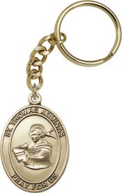 Gold Oxide Saint Thomas Aquinas Keychain