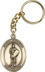 Gold Oxide Saint Florian Keychain