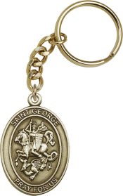 Gold Oxide Saint George Keychain