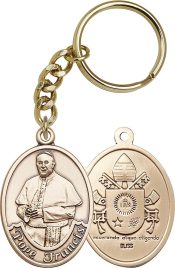 Gold Oxide Pope Francis Keychain