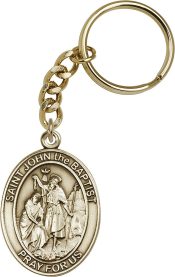 Gold Oxide Saint John the Baptist Keychain