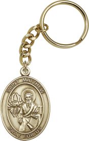 Gold Oxide Saint Matthew Keychain