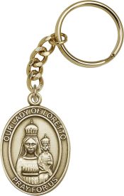 Gold Oxide Our Lady of Loretto Keychain