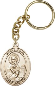 Gold Oxide Saint Paul the Apostle Keychain