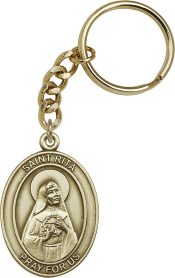 Gold Oxide Saint Rita of Cascia Keychain