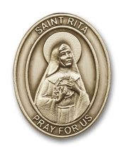 Gold Finish Saint Rita of Cascia Visor Clip