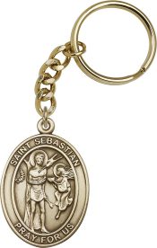 Gold Oxide Saint Sebastian Keychain