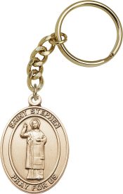 Gold Oxide Saint Stephen the Martyr Keychain