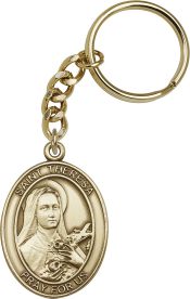 Gold Oxide Saint Theresa Keychain