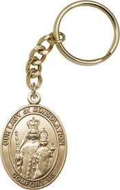 Gold Oxide Our Lady of Consolation Keychain