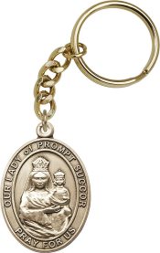 Gold Oxide Our Lady of Prompt Succor Keychain