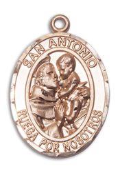 14kt Gold Filled San Antonio Pendant on an 24-inch Gold Filled Heavy Curb Chain