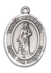 Sterling Silver Santa Barbara Pendant on an 24-inch Sterling Silver Heavy Curb Chain