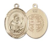 14kt Gold Filled Saint Benedict Pendant on an 24-inch Gold Filled Heavy Curb Chain