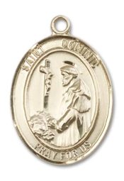 14kt Gold Filled Saint Dominic de Guzman Pendant on an 24-inch Gold Filled Heavy Curb Chain
