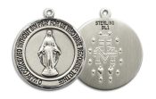 Sterling Silver Miraculous Pendant on an 24-inch Sterling Silver Heavy Curb Chain