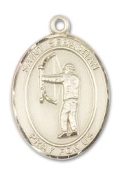 14kt Gold Saint Sebastian Archery Medal