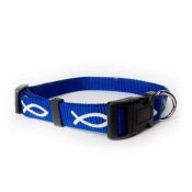 Blue Non Padded Ichthus Collar Small