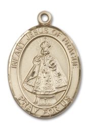 14kt Gold Filled Infant of Prague Pendant on an 24-inch Gold Filled Heavy Curb Chain