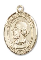 14kt Gold Filled Pope St Eugene I Pendant on an 24-inch Gold Filled Heavy Curb Chain