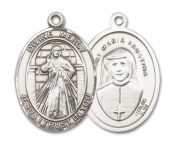 Sterling Silver Divine Mercy Pendant on an 24-inch Sterling Silver Heavy Curb Chain
