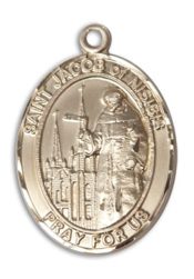14kt Gold Filled Saint Jacob of Nisibis Pendant on an 24-inch Gold Filled Heavy Curb Chain